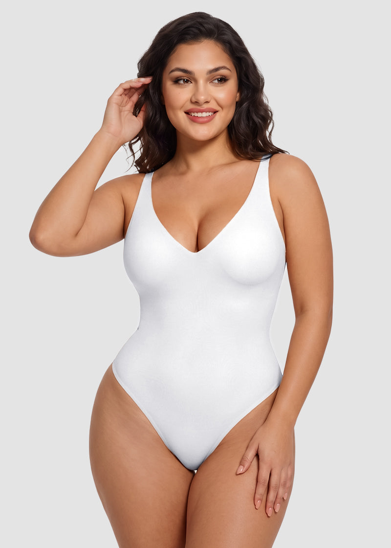 Deep V Sculpting Thong Bodysuit