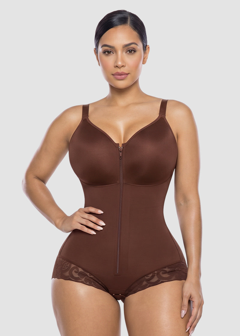 Front Zip Sculpting Bodysuit