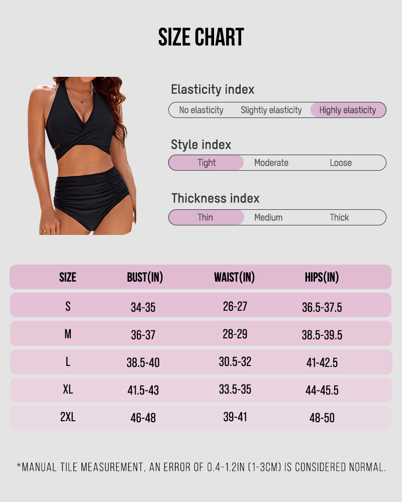 Tummy Control Bathing Suits Modest High Waisted Bikini Sets