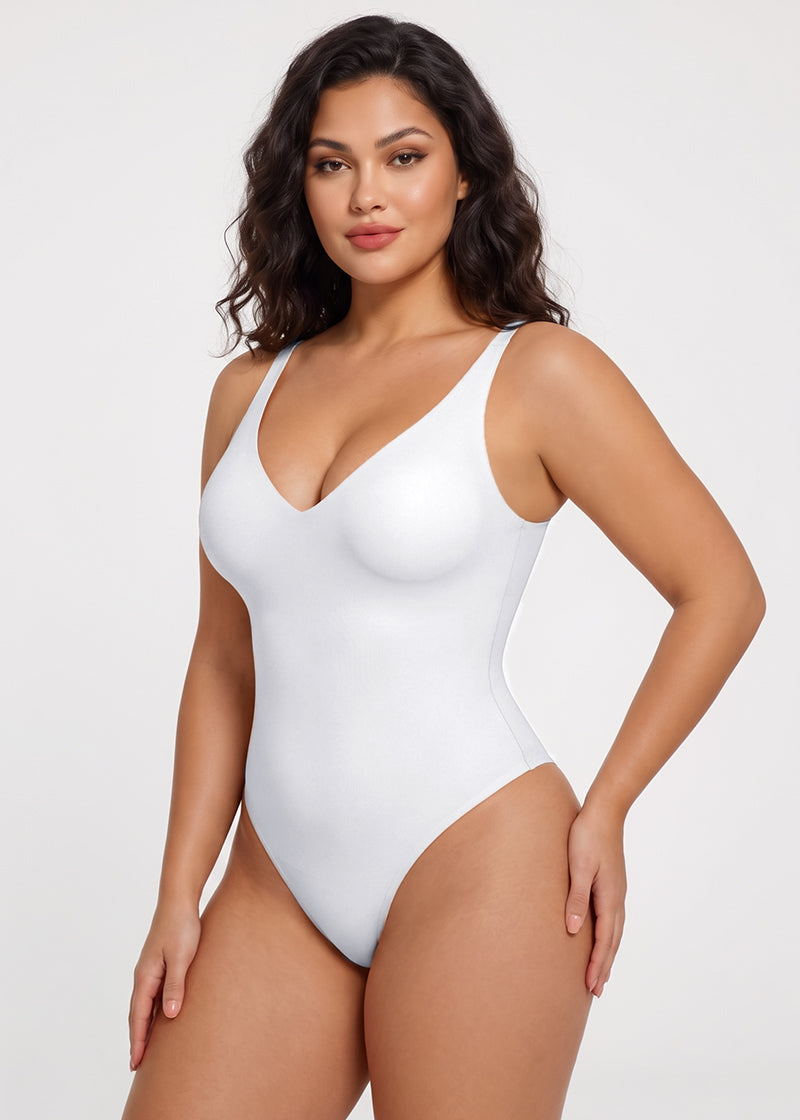 Deep V Sculpting Thong Bodysuit