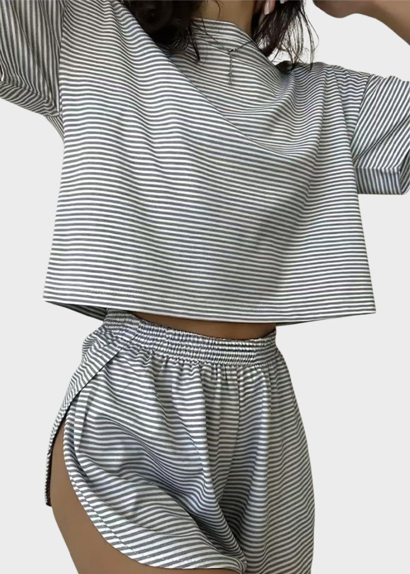 LilyLove® Women's Striped Two-Piece Pajama Set