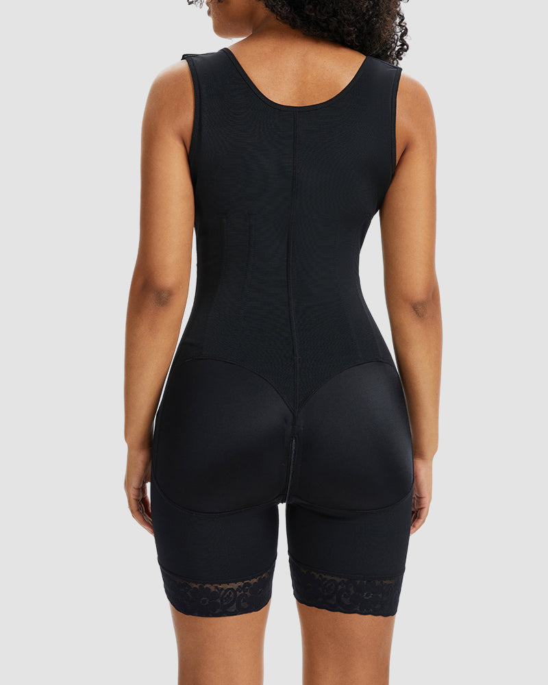 PowerMesh Double-Layer Open Bust Full Body Shaper