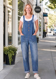Vintage Button Detail Denim Bib Overalls
