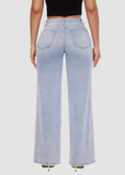Mid-Low Rise Stretch Baggy Wide-Leg Jeans