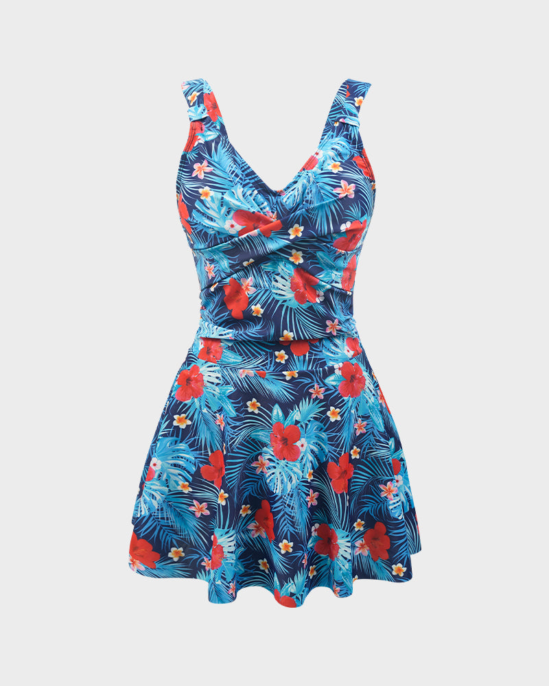 LilyLove® Floral Print One-Piece Swim Dress