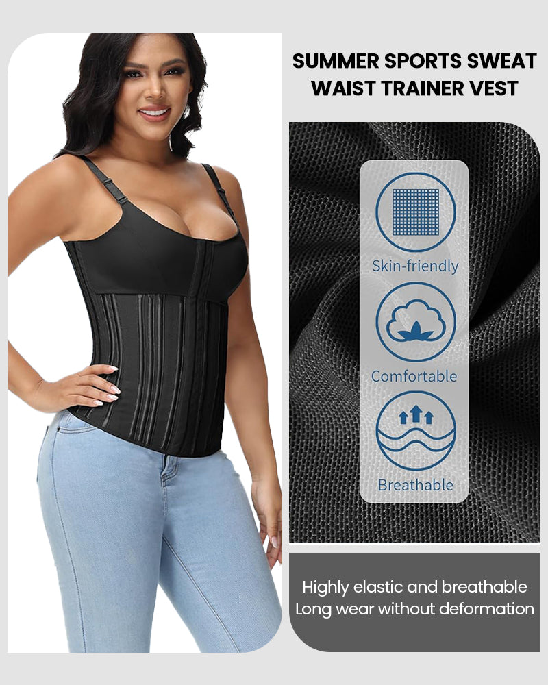 LilyLove®Waist Trainer for Women Workout Waist Cincher Tummy Control Sweat Waist Trimmer Body Shaper Steel Bone with Bra