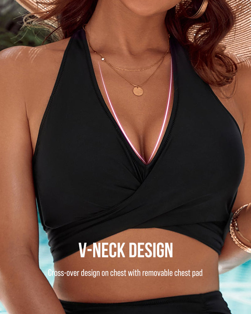 Tummy Control Bathing Suits Modest High Waisted Bikini Sets