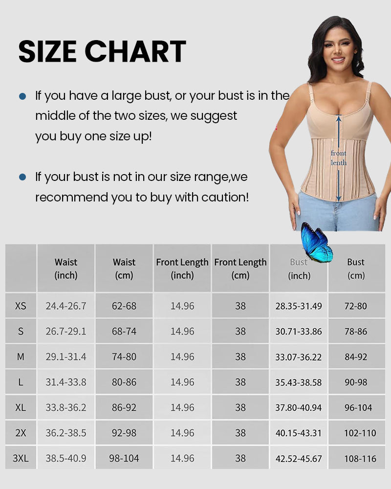 LilyLove®Waist Trainer for Women Workout Waist Cincher Tummy Control Sweat Waist Trimmer Body Shaper Steel Bone with Bra