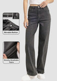 Women’s Minimalist High-Waist Stretch Wide-Leg Jeans