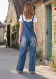 Vintage Button Detail Denim Bib Overalls