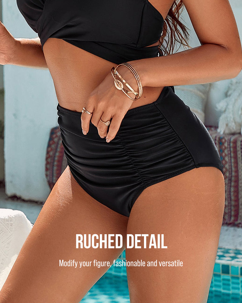 Tummy Control Bathing Suits Modest High Waisted Bikini Sets
