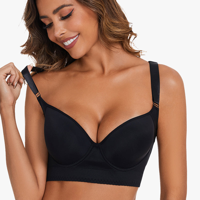 Lily Love® Push-Up Back Smoothing Bra-Black