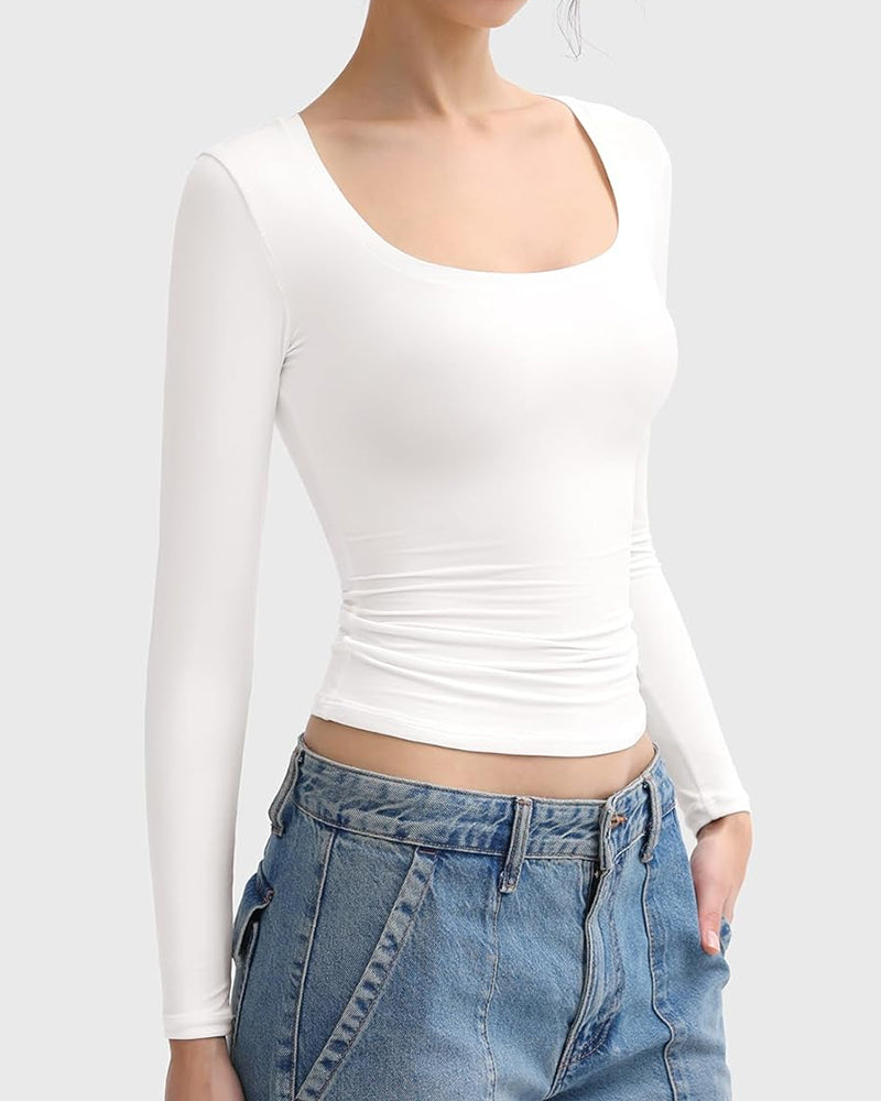 Square Neck Slimming Basic Top