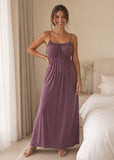 Drawstring Backless Cami Maxi Dress
