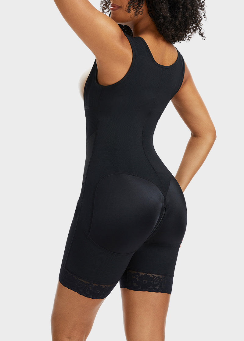 PowerMesh Double-Layer Open Bust Full Body Shaper