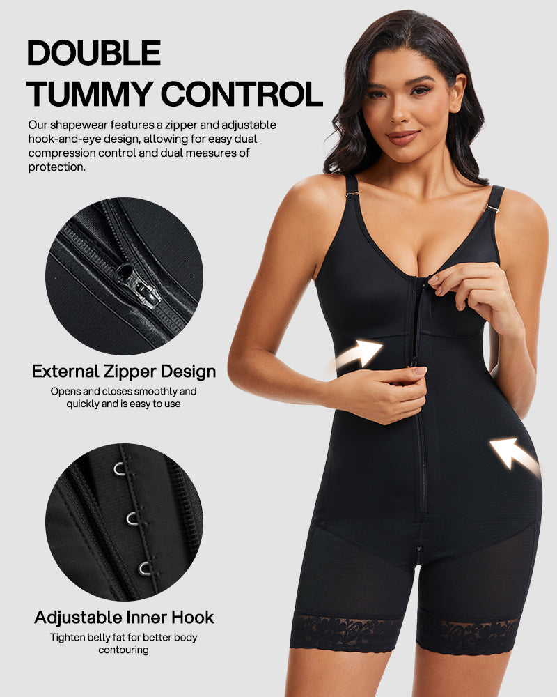 Tummy Control Butt Lifter Shaper with Zipper Crotch Fajas Colombianas