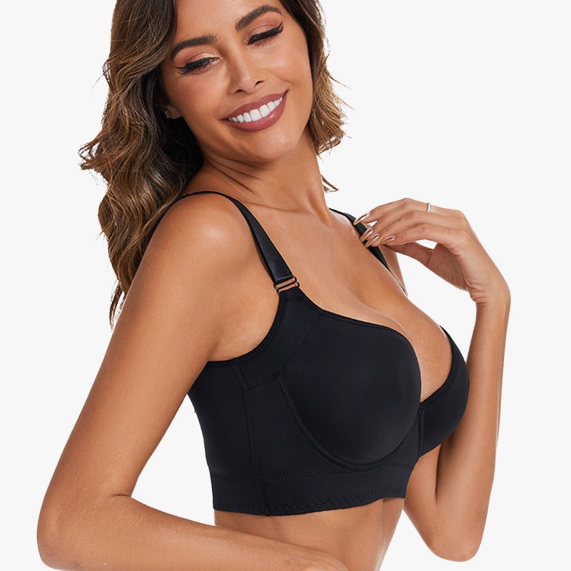 Lily Love® Push-Up Back Smoothing Bra-Black