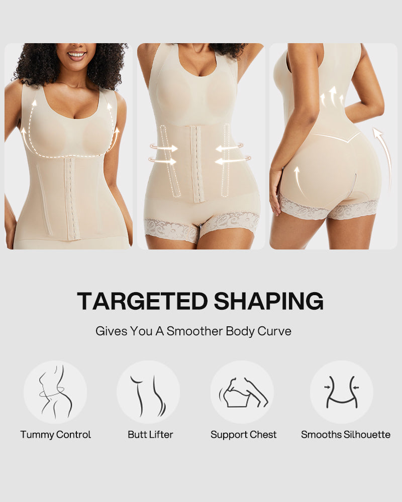 PowerMesh Double-Layer Tummy Control Bodysuit Shapewear
