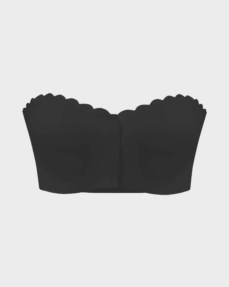 Women's Comfortable Breathable Scallop Trim Hook & Eye Front Bralette