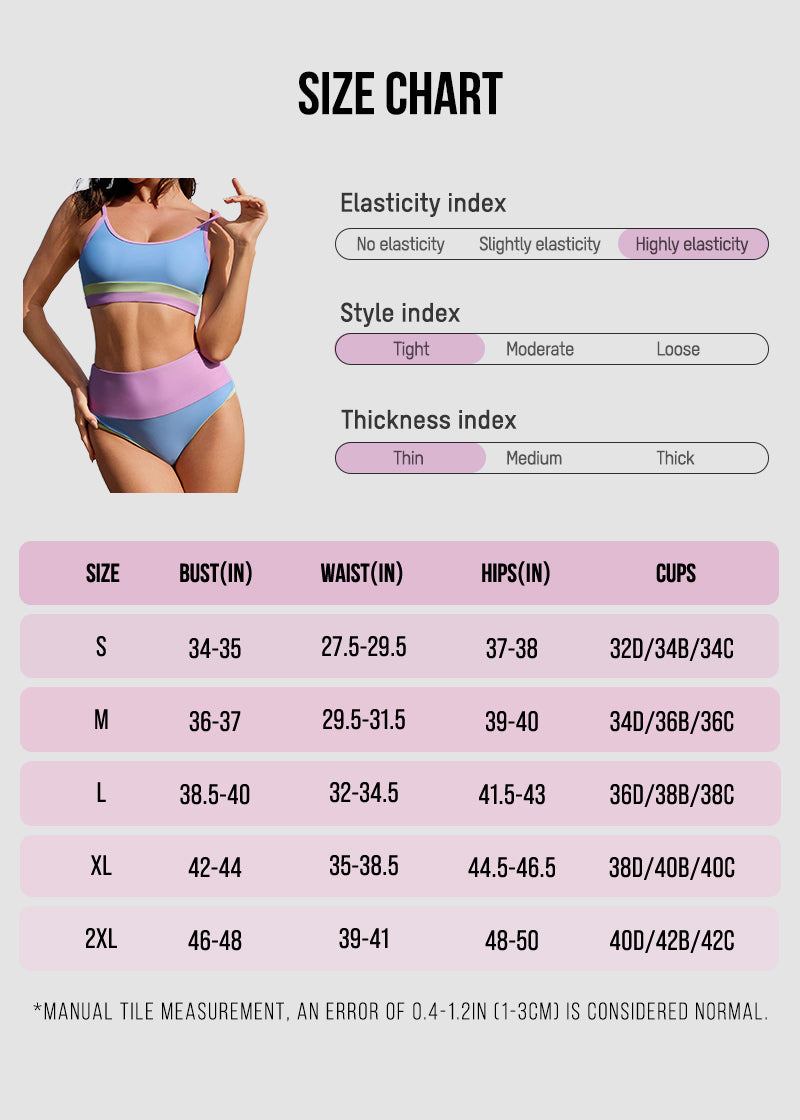 Color-Block High Waist Bikini Set