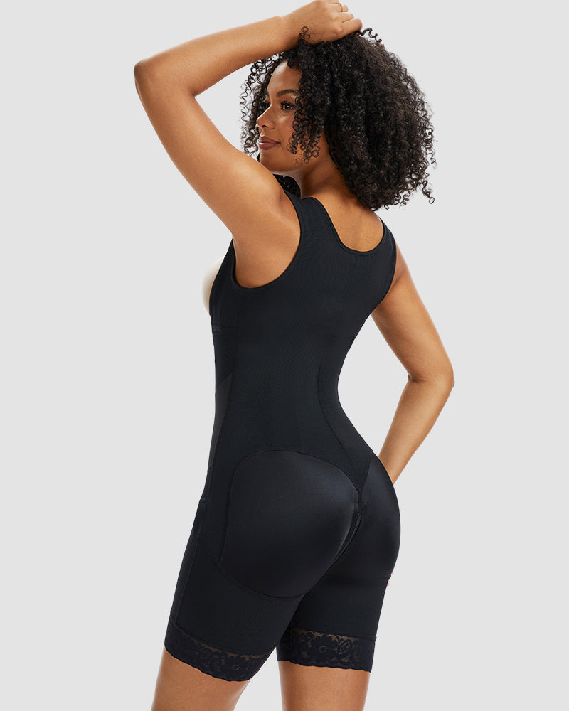 PowerMesh Double-Layer Open Bust Full Body Shaper