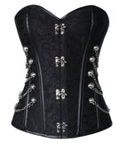 LilyLove®Women's Spiral Steel Boned Steampunk Gothic Bustier Corset with Chains