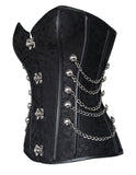 LilyLove®Women's Spiral Steel Boned Steampunk Gothic Bustier Corset with Chains