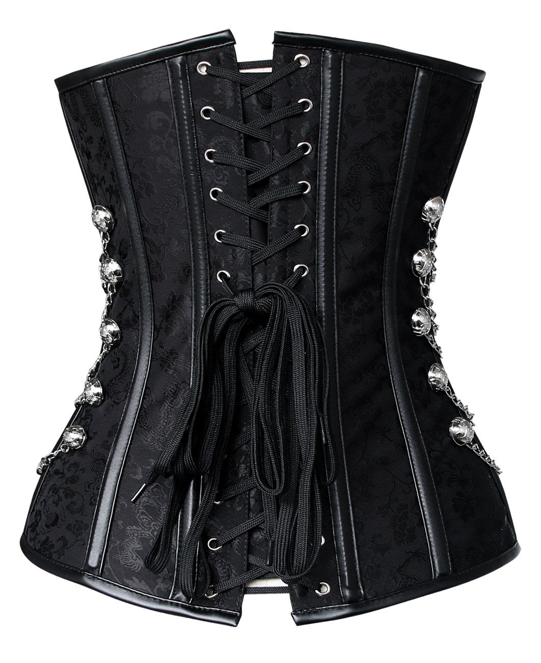 LilyLove®Women's Spiral Steel Boned Steampunk Gothic Bustier Corset with Chains