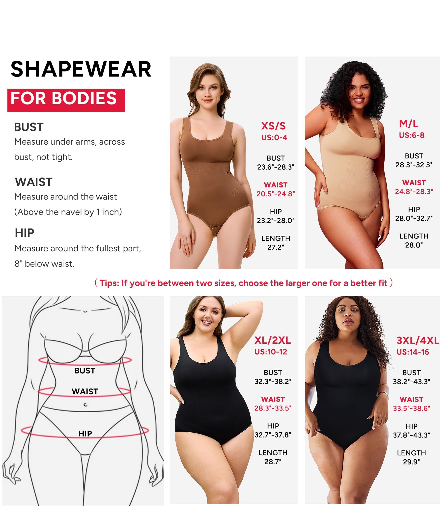 Lilylove® Waist Trainer Seamless Round Neck Tummy Control Shapewear Bodysuit