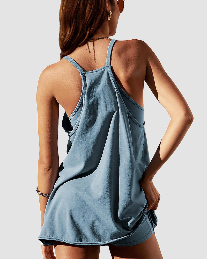 LilyLove® Casual Sleeveless Mini Dress With Built-In Shorts