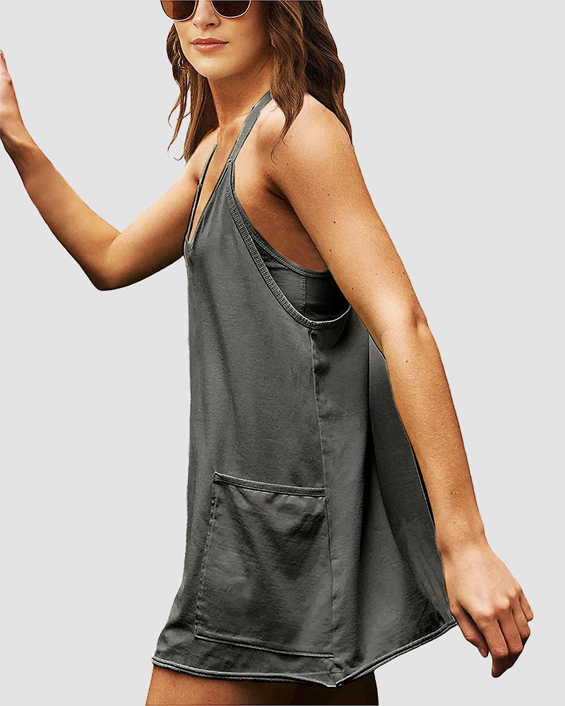 LilyLove® Casual Sleeveless Mini Dress With Built-In Shorts