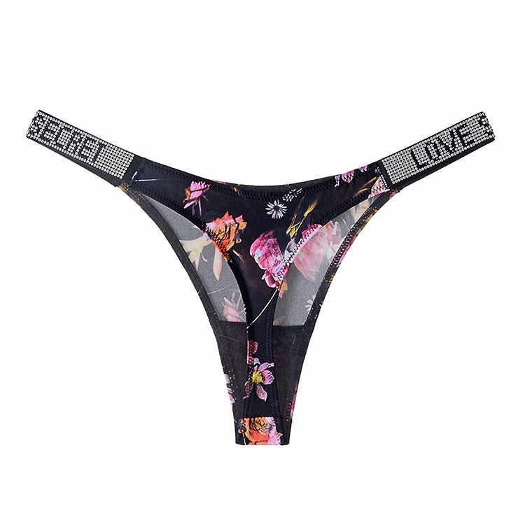 LilyLove® Women's letter rhinestone thongs