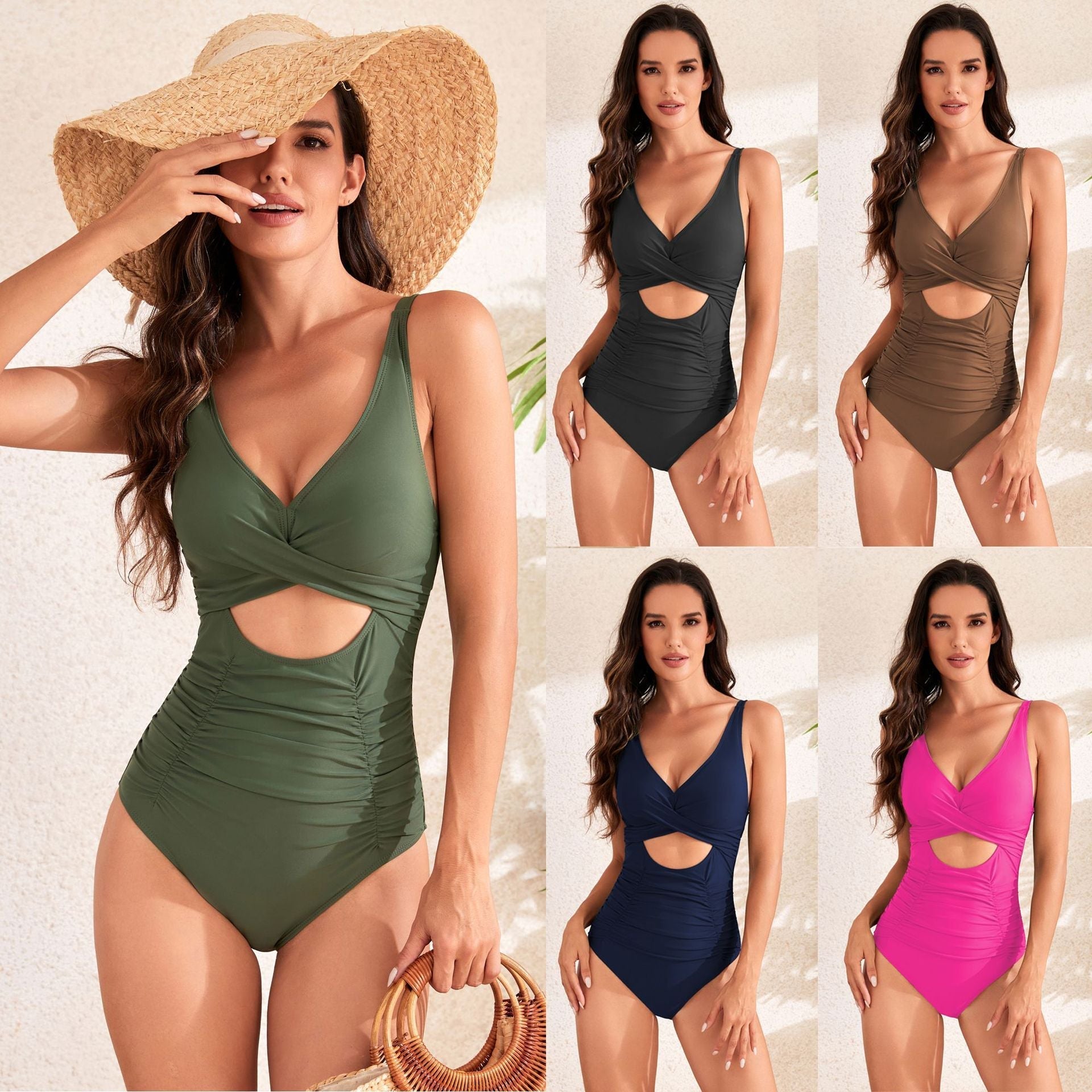 LilyLove® One Piece Swimsuits Bust Shaper Tummy Control Bathing Suits