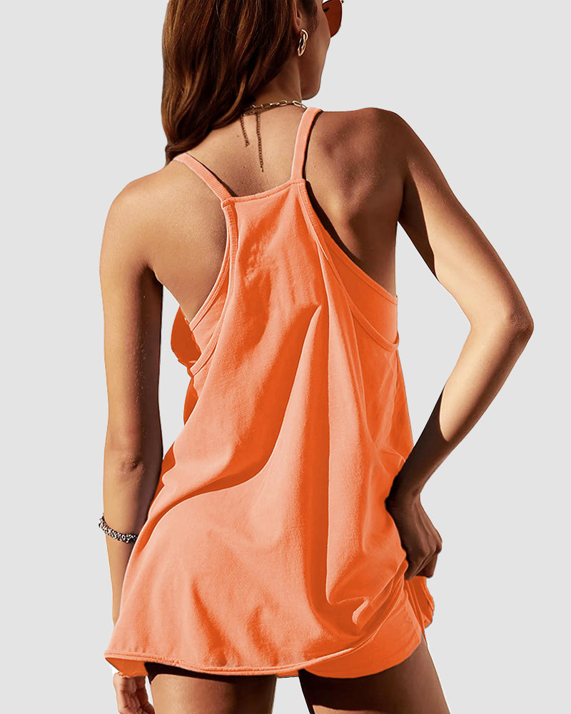 LilyLove® Casual Sleeveless Mini Dress With Built-In Shorts