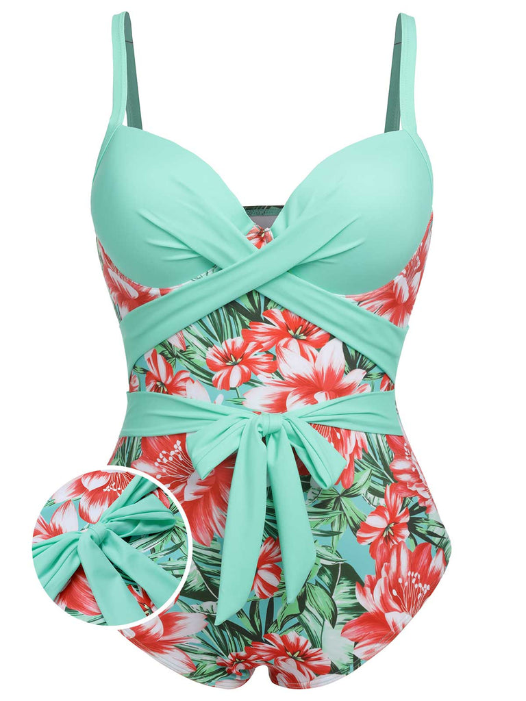 LilyLove® Plus Size Tropical Print Swimsuit One Piece  Boho Bathing Suit