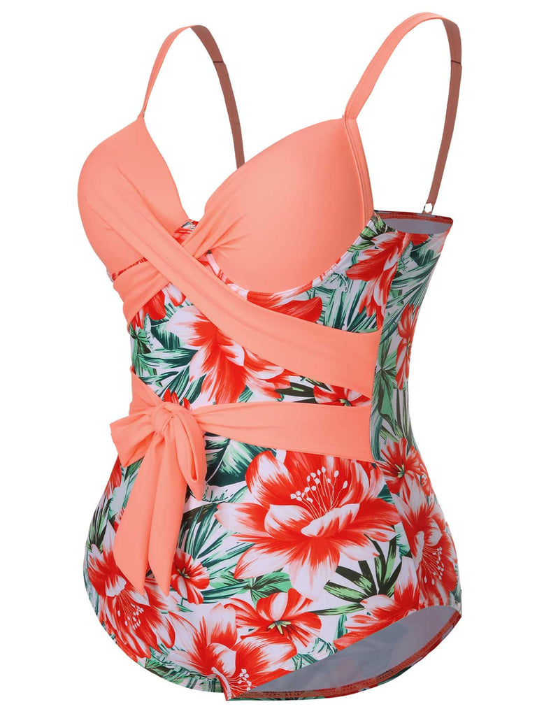 LilyLove® Plus Size Tropical Print Swimsuit One Piece  Boho Bathing Suit