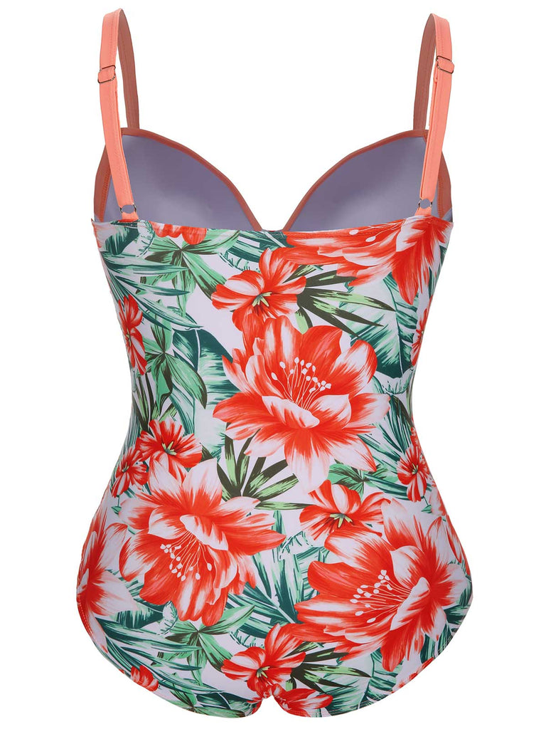 LilyLove® Plus Size Tropical Print Swimsuit One Piece  Boho Bathing Suit