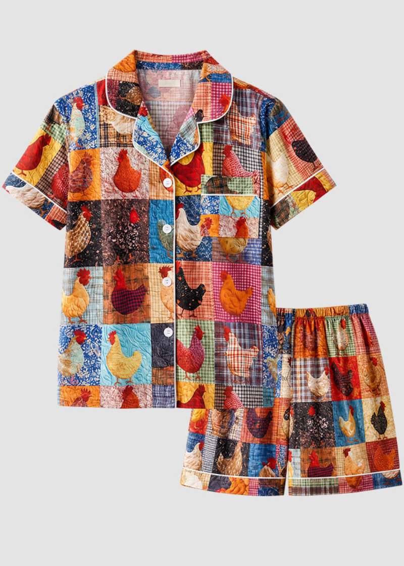 Women’s Check Print 2-Piece Pajama Set with Short & Long Sleeve Options