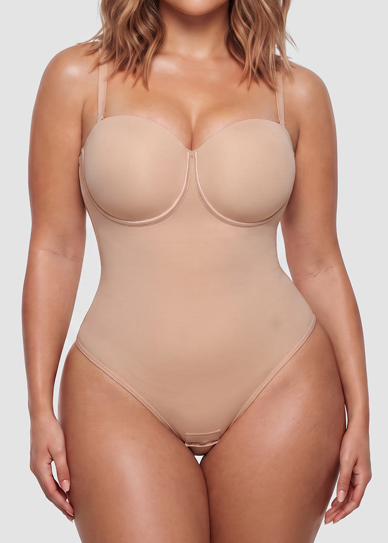 Lace-Up Back Tummy Control Bodysuit