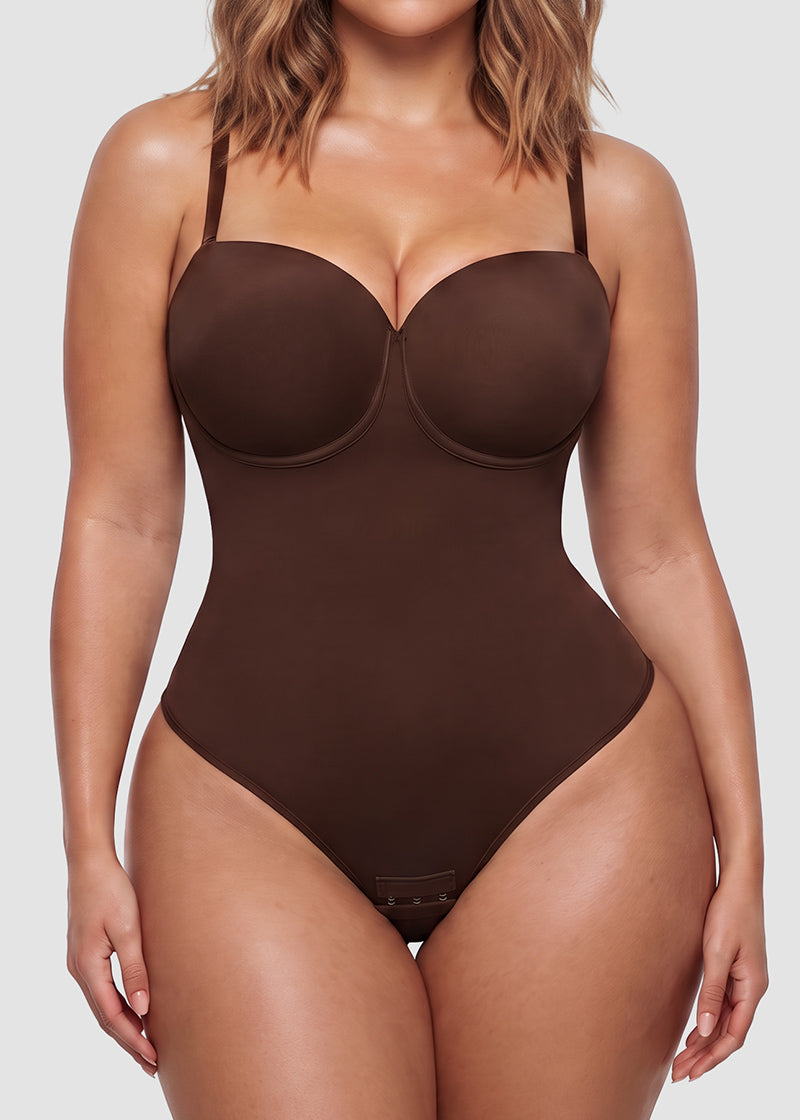 Lace-Up Back Tummy Control Bodysuit