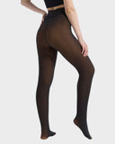 Semi-Transparent Single Seam Fleece Lined Tights