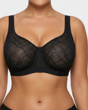 Ultra-Lightweight Full Coverage Cup Jacquard Mesh Comfort Bra