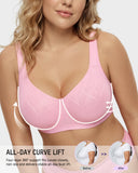 Ultra-Lightweight Full Coverage Cup Jacquard Mesh Comfort Bra