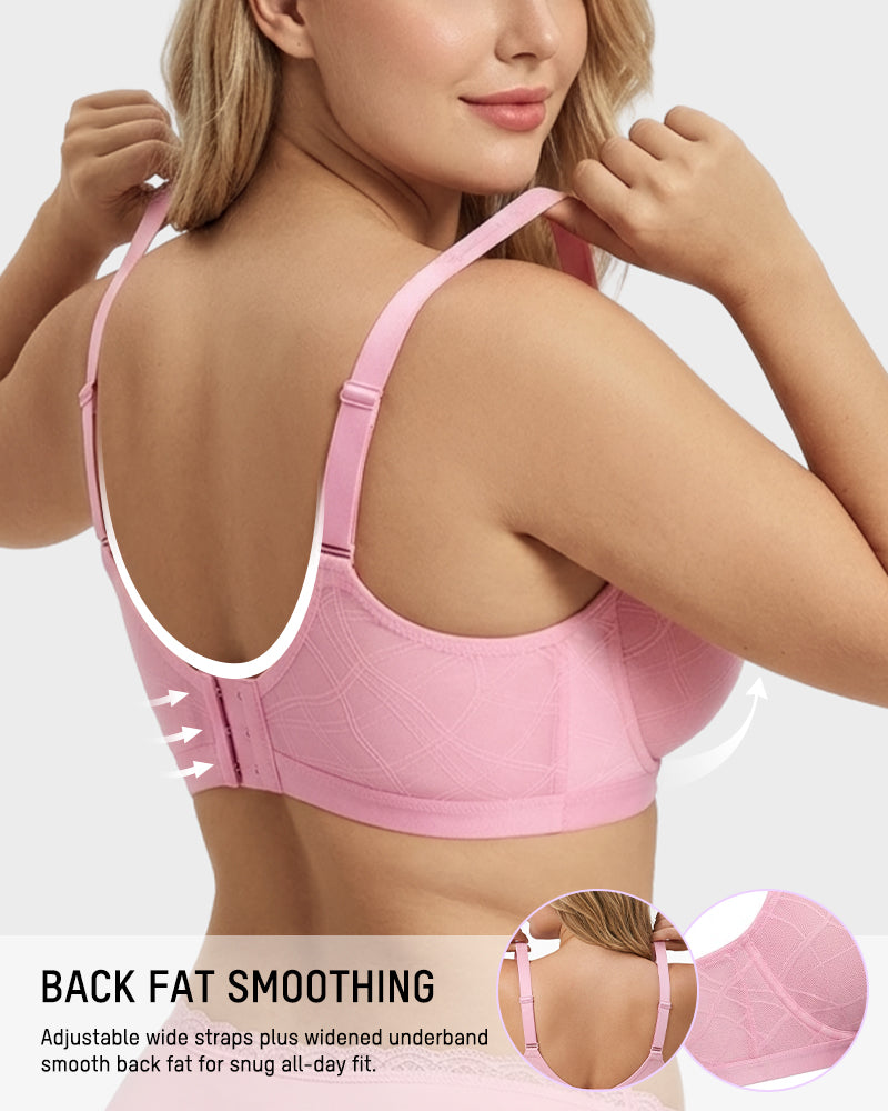 Ultra-Lightweight Full Coverage Cup Jacquard Mesh Comfort Bra