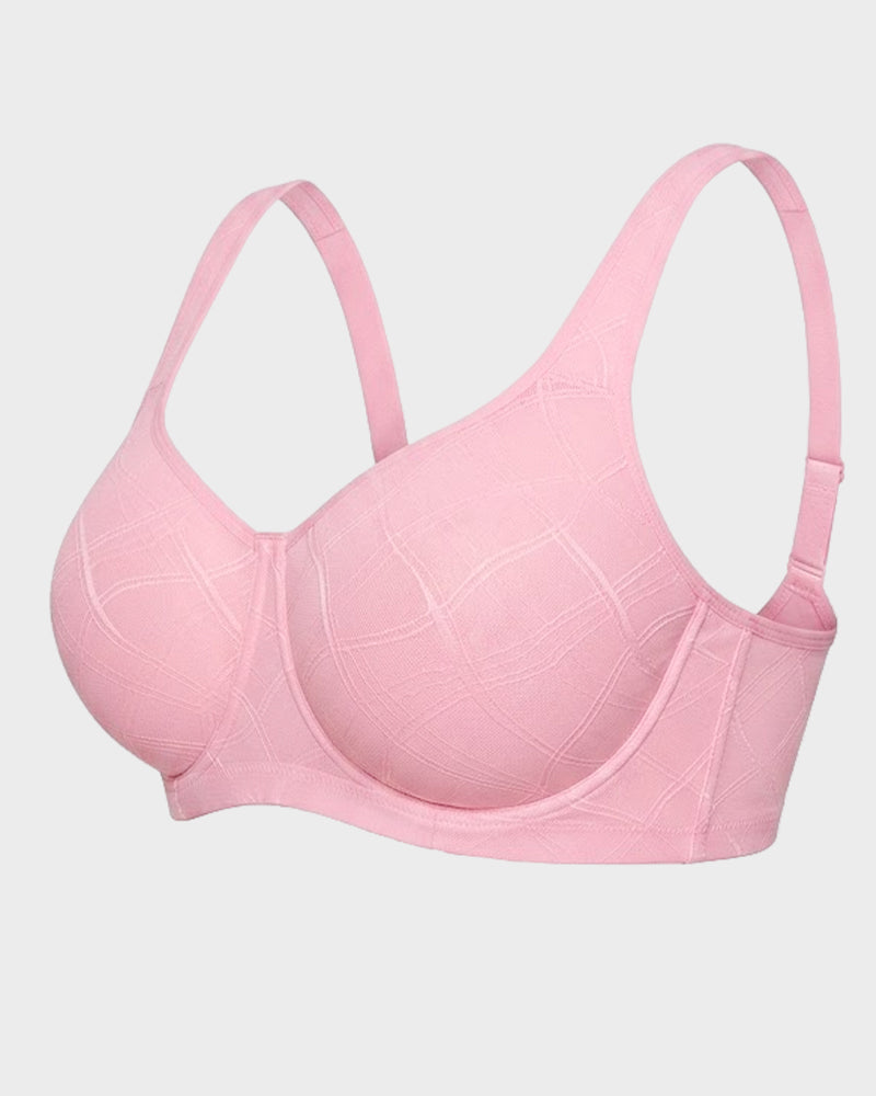 Ultra-Lightweight Full Coverage Cup Jacquard Mesh Comfort Bra