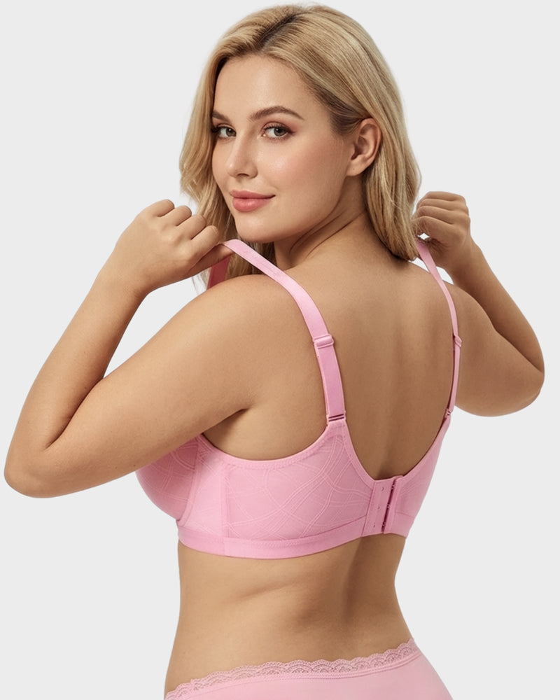 Ultra-Lightweight Full Coverage Cup Jacquard Mesh Comfort Bra