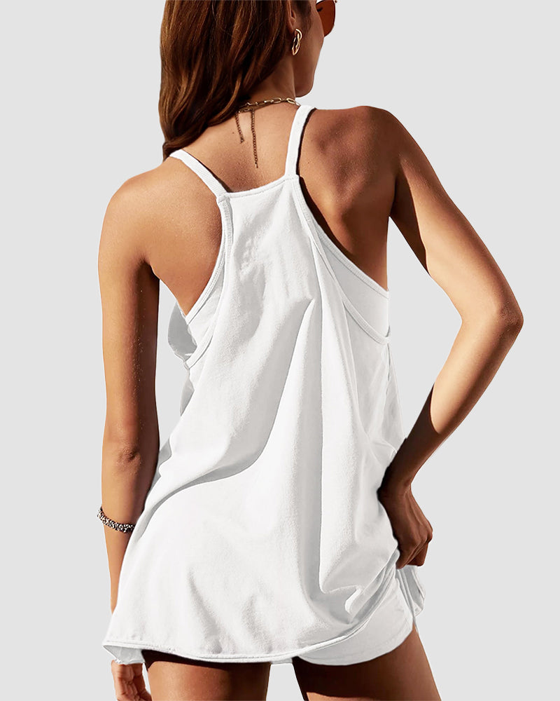 LilyLove® Casual Sleeveless Mini Dress With Built-In Shorts