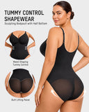 Zip-Front Tummy Control Shapewear Bodysuit