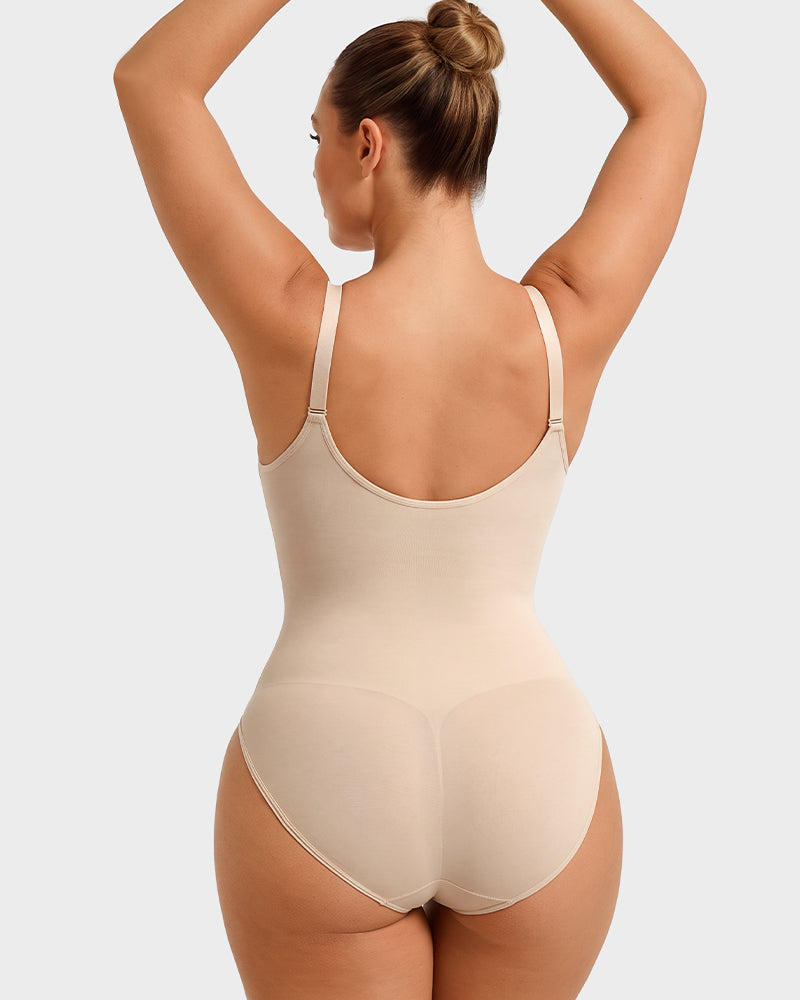 Zip-Front Tummy Control Shapewear Bodysuit