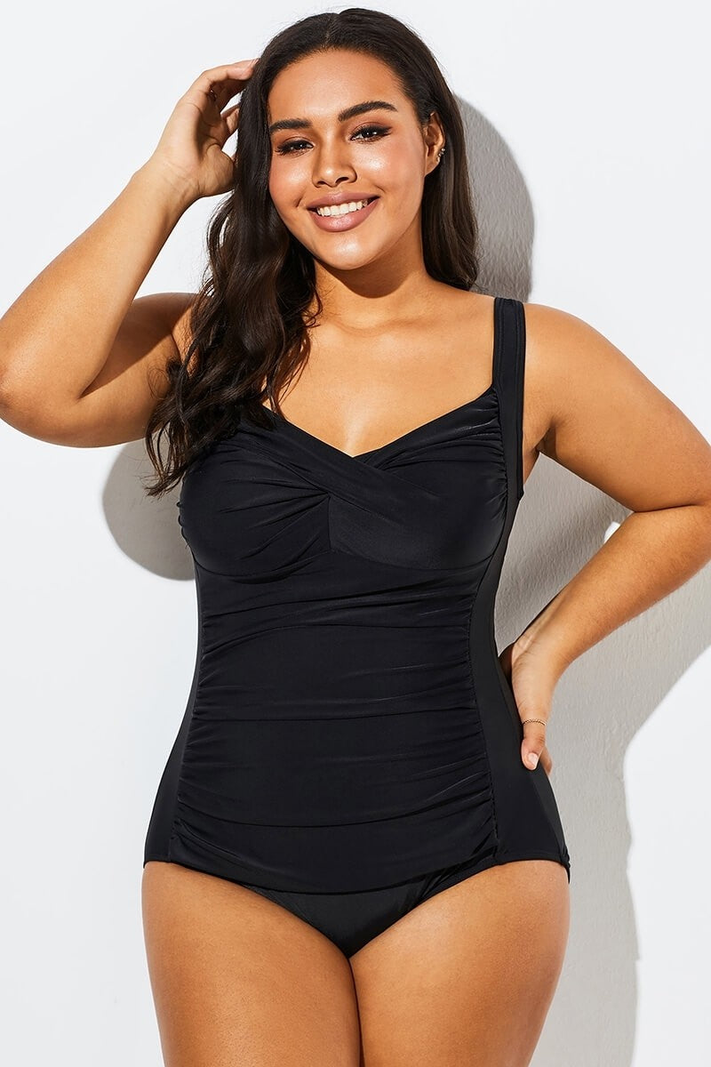 LilyLove® Tummy Control Twist Front Push Up One Piece Swimsuit